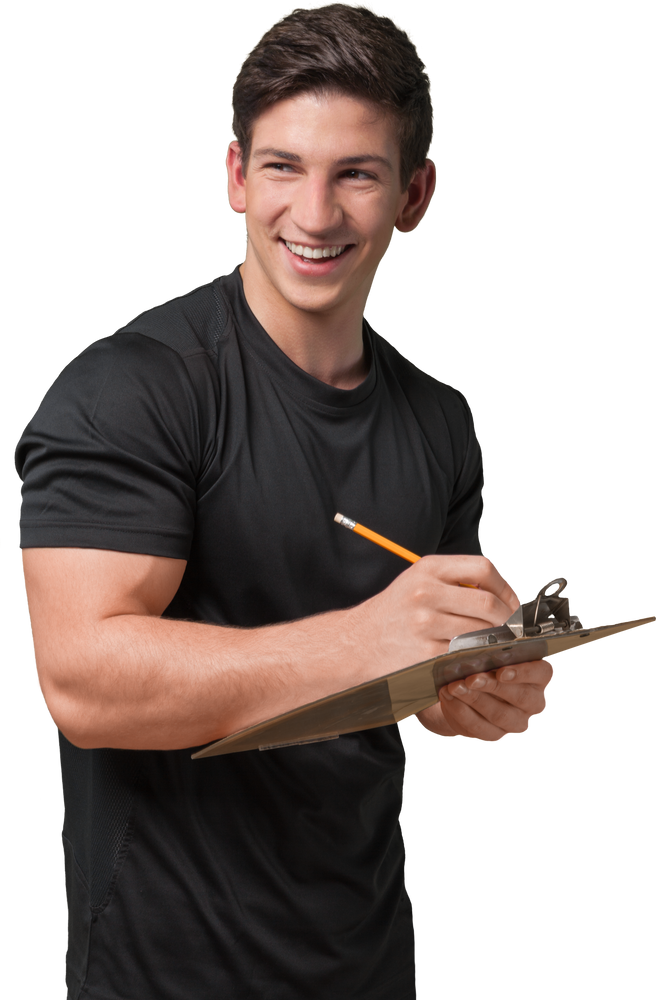 Male Holding a Clipboard